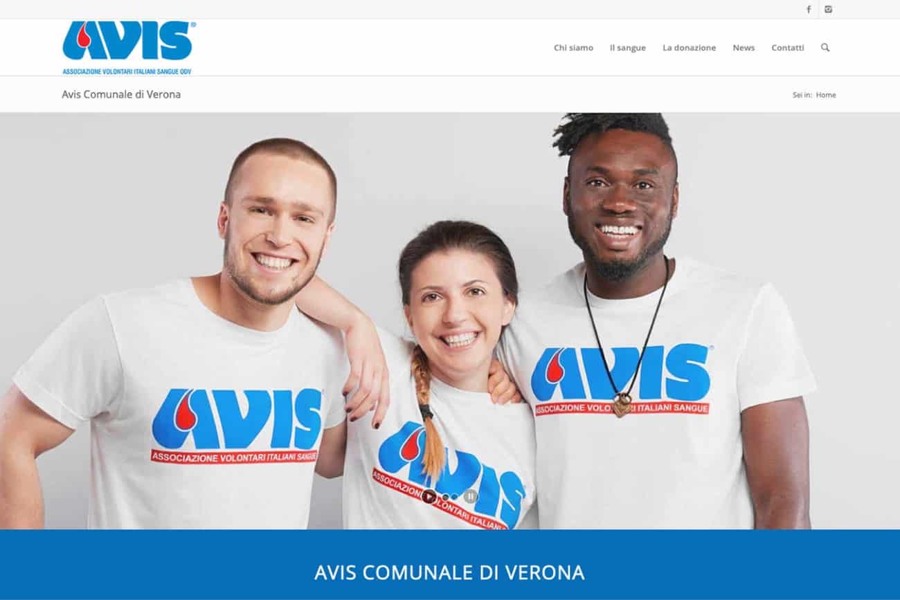 AVIS Verona progetto web home testata